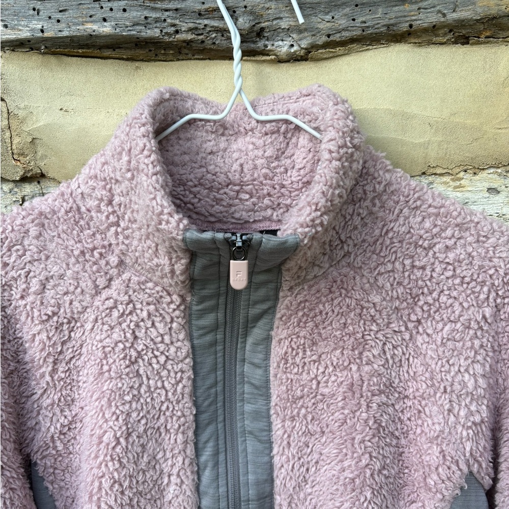 FILA Sport Women's Performance Pink and Gray Fleece Full Zip Jacket Size M - Picture 2 of 10